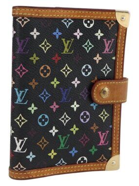 LOUIS VUITTON Multicolor Agenda PM Day Planner Cover Black R20895 Auth LNZ415V